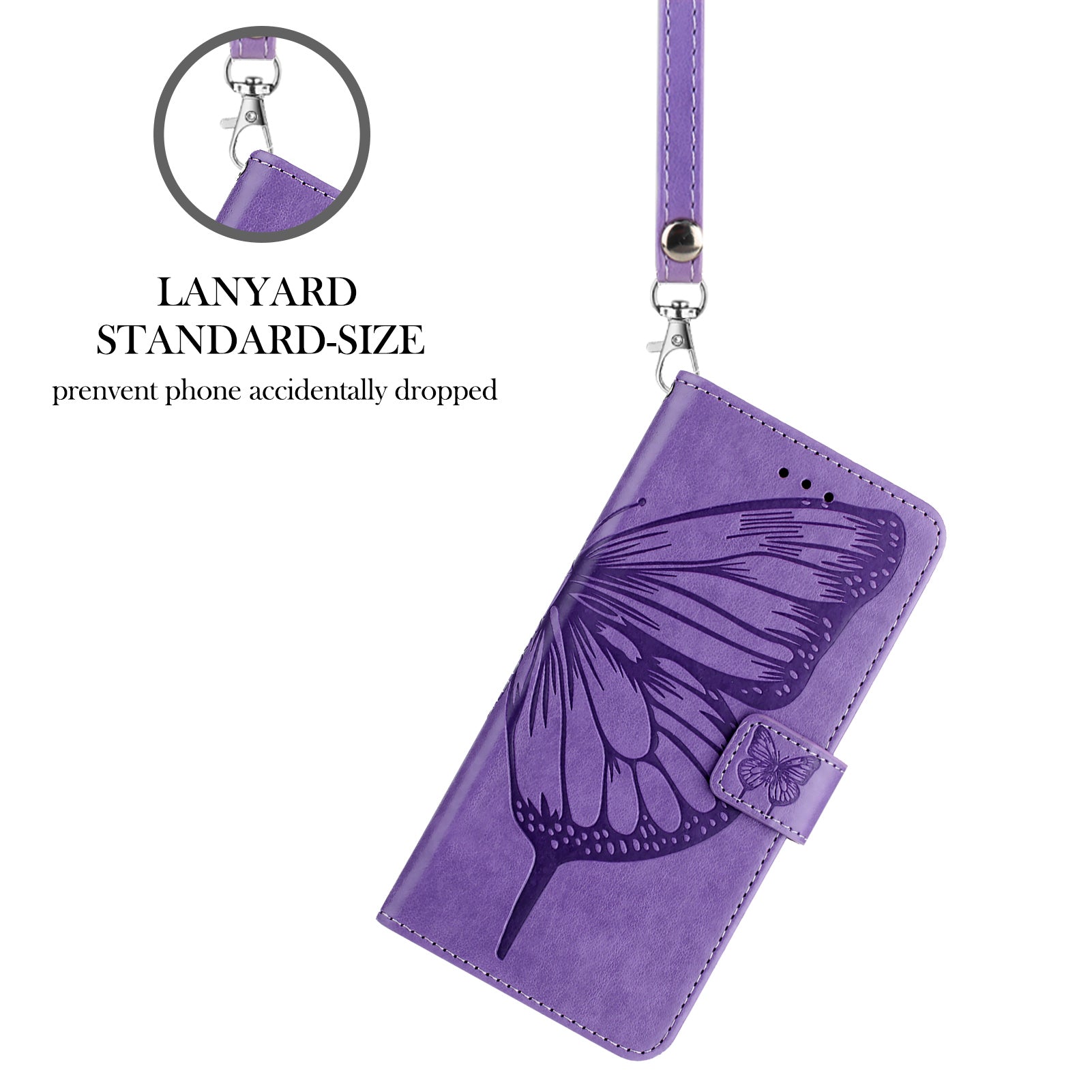 For Samsung Galaxy A06 Case YB Imprinting Series-4 Butterfly Flower Flip Wallet Leather Phone Cover - Purple For Samsung Galaxy A06 Case YB Imprinting Series-4 Butterfly Flower Flip Wallet Leather Phone Cover - Purple